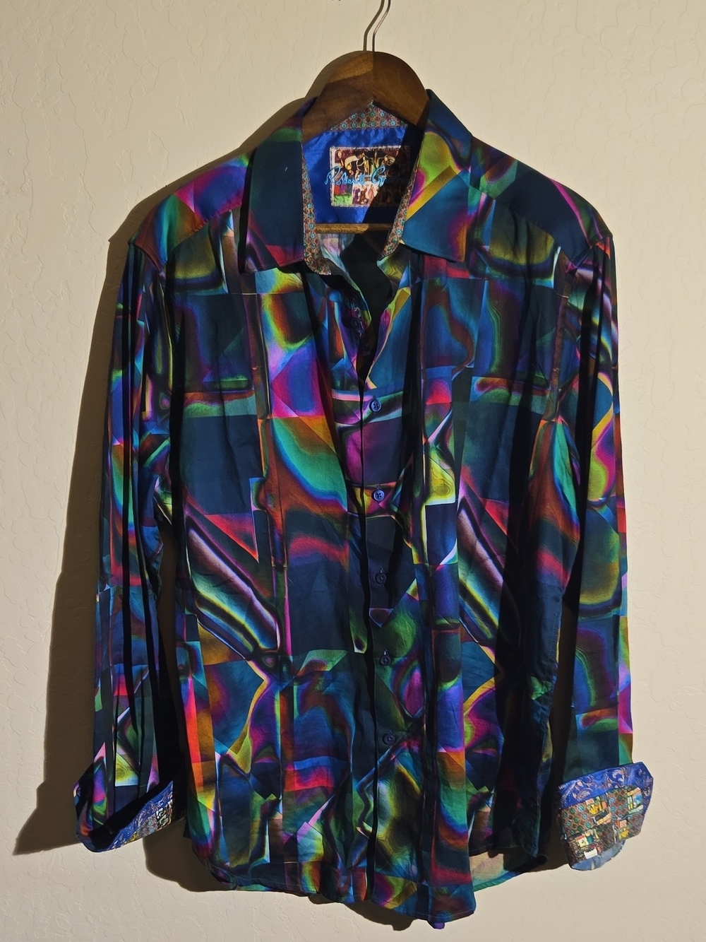 Robert Graham Multicolor Iridescent Geometric Button-Up Shirt